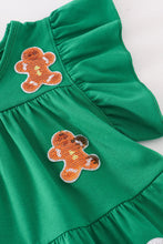 Load image into Gallery viewer, Green christmas sequin tiered girl dress