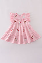 Load image into Gallery viewer, Pink christmas sequin tiered girl dress