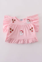 Load image into Gallery viewer, Pink christmas sequin tiered girl dress