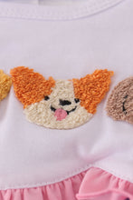 Load image into Gallery viewer, Purple puppy french knot stripe pants set