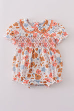 Load image into Gallery viewer, Floral print smocked ruffle bubble