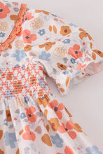 Load image into Gallery viewer, Floral print smocked ruffle pants set