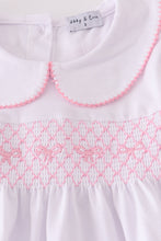 Load image into Gallery viewer, Pink bow smocked pants set