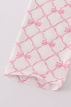 Load image into Gallery viewer, Pink bow smocked pants set