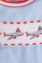 Load image into Gallery viewer, Blue airplane embroidery stripe pants set
