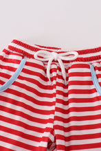 Load image into Gallery viewer, Blue airplane embroidery stripe pants set