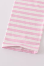 Load image into Gallery viewer, Blue airplane embroidery stripe ruffle pants set