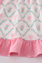 Load image into Gallery viewer, Pink golf print ruffle dress