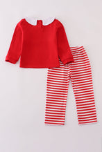 Load image into Gallery viewer, Red santa claus smocked stripe pants set