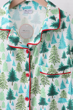 Load image into Gallery viewer, Green christmas tree print mom pajamas pants set