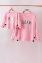 Load image into Gallery viewer, Pink MAMA glitter mom&me top
