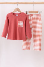 Load image into Gallery viewer, Gingham corduroy pants set