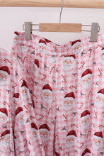 Load image into Gallery viewer, Pink santa claus bamboo mom pajamas set
