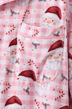 Load image into Gallery viewer, Pink santa claus bamboo mom pajamas set