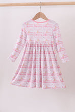 Load image into Gallery viewer, Pink train bamboo pajamas dress