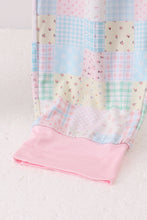 Load image into Gallery viewer, Pink floral checkered bamboo mom pajamas pants