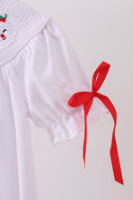 Load image into Gallery viewer, White santa claus smocked bubble