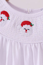 Load image into Gallery viewer, White santa claus smocked ruffle pants set