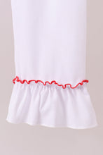 Load image into Gallery viewer, White santa claus smocked ruffle pants set
