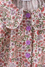 Load image into Gallery viewer, Purple floral ruffle bloomer set