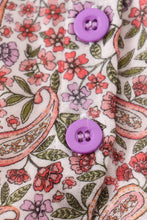 Load image into Gallery viewer, Purple floral ruffle bloomer set
