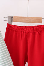 Load image into Gallery viewer, Green farm applique stripe ruffle pants set