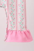 Load image into Gallery viewer, Floral tulip smocked ruffle romper