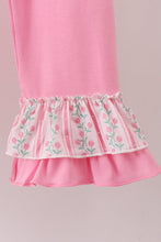 Load image into Gallery viewer, Floral tulip smocked ruffle pants set