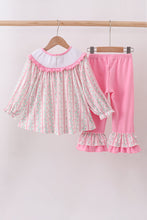 Load image into Gallery viewer, Floral tulip smocked ruffle pants set