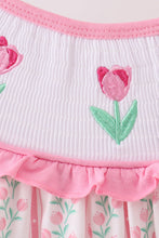 Load image into Gallery viewer, Floral tulip smocked ruffle dress
