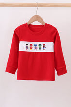 Load image into Gallery viewer, Red character embroidery top
