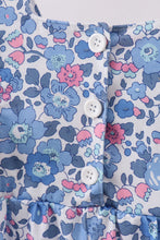 Load image into Gallery viewer, Blue floral ruffle jumpsuit
