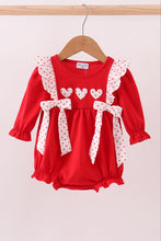 Load image into Gallery viewer, Red heart applique ruffle bubble