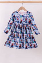 Load image into Gallery viewer, Blue frozen print bamboo dress