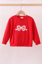 Load image into Gallery viewer, Red bow applique mom&me top