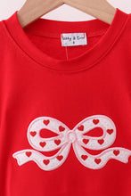 Load image into Gallery viewer, Red bow applique mom&me top