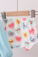 Load image into Gallery viewer, Blue heart applique bloomer set