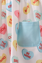 Load image into Gallery viewer, Blue heart print pocket pants set