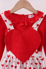 Load image into Gallery viewer, Red heart applique ruffle 2pc set