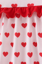 Load image into Gallery viewer, Red heart print ruffle pants set