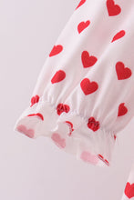 Load image into Gallery viewer, Red heart print ruffle pants set