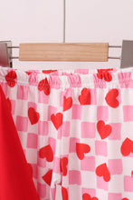 Load image into Gallery viewer, Red heart french knot ruffle pants set