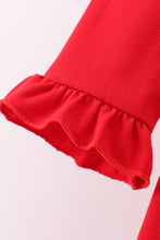 Load image into Gallery viewer, Red heart french knot ruffle pants set