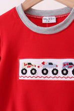 Load image into Gallery viewer, Red vehicle embroidery top