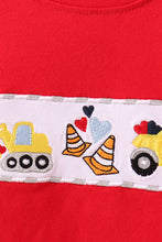 Load image into Gallery viewer, Red construction embroidery stripe pants set