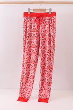 Load image into Gallery viewer, Red heart print bamboo pants