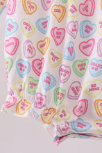 Load image into Gallery viewer, Purple heart print ruffle bubble