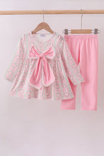 Load image into Gallery viewer, Pink bow floral pants set