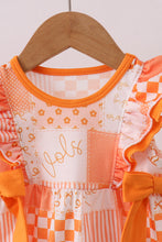 Load image into Gallery viewer, Orange Tennessee patchwork ruffle bubble