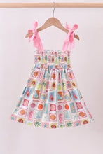 Load image into Gallery viewer, Pink enjoy beach smocked mom&me dress